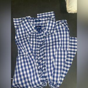 Crew Men’s Slim Fit Gingham Button-Down Shirt – Size Medium